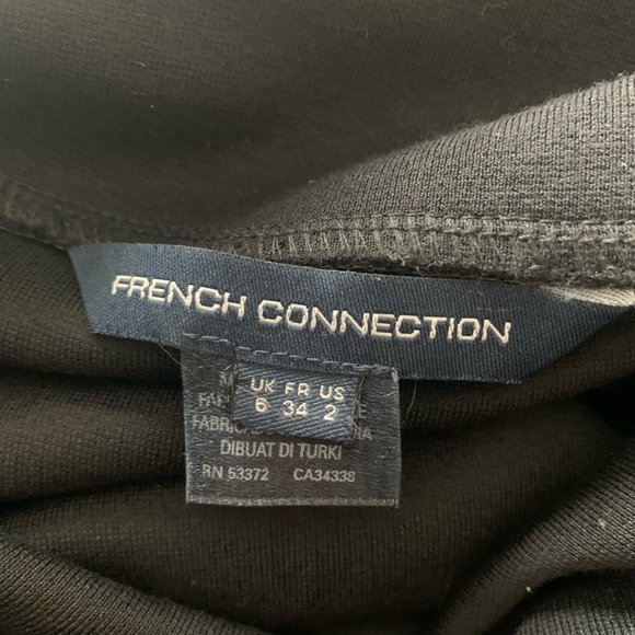 Black French Connection Little Black Dress, Off Shoulder, US Size 2 - Picture 2 of 7